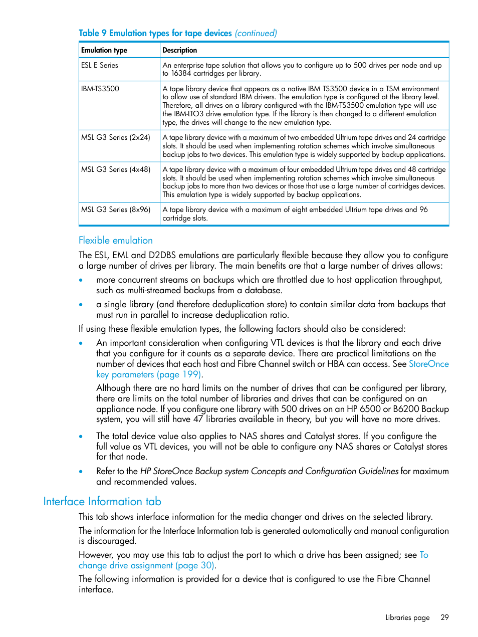 Interface information tab | HP StoreOnce Backup User Manual | Page 29 / 220