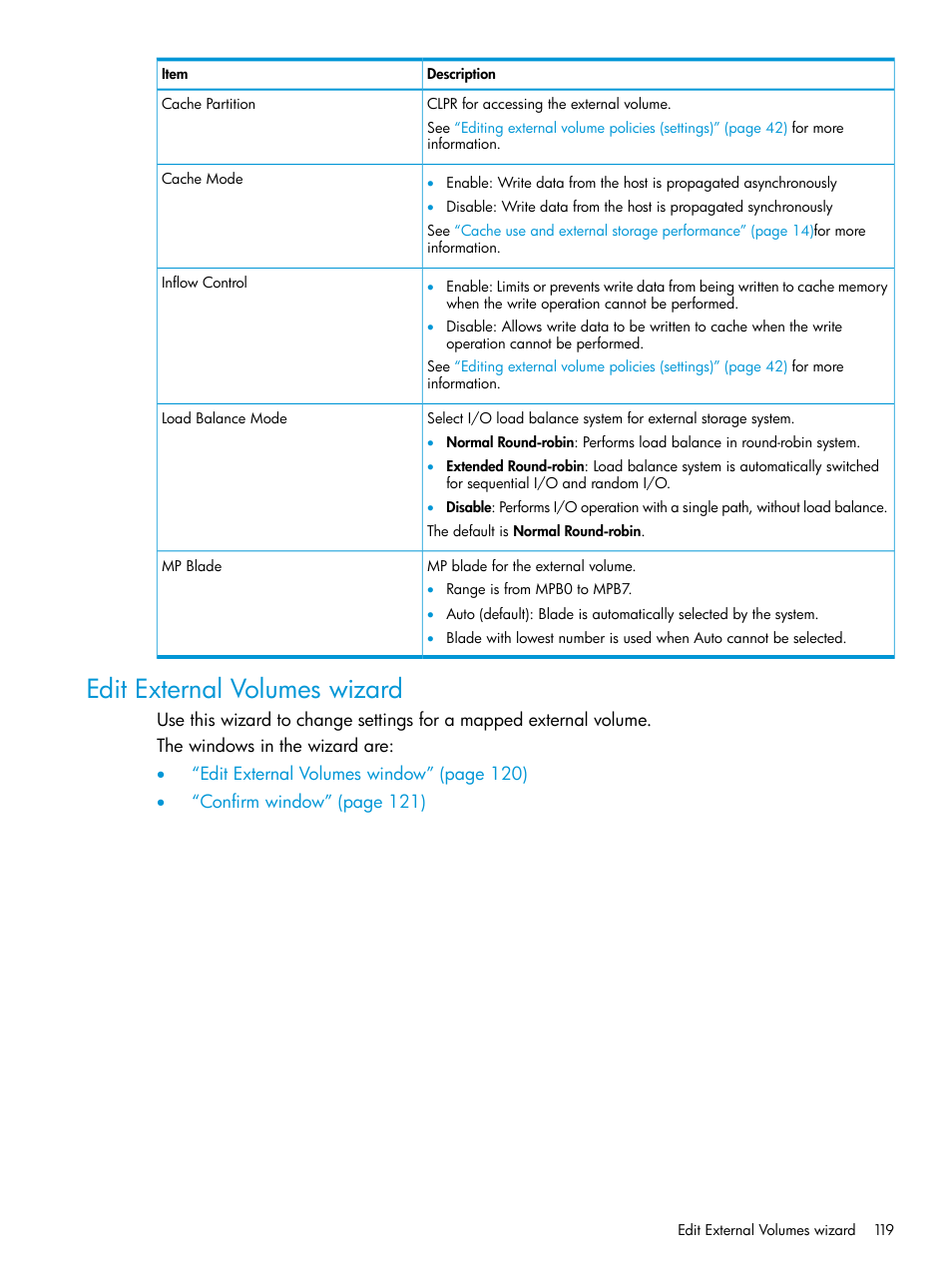 Edit external volumes wizard | HP XP Racks User Manual | Page 119 / 152