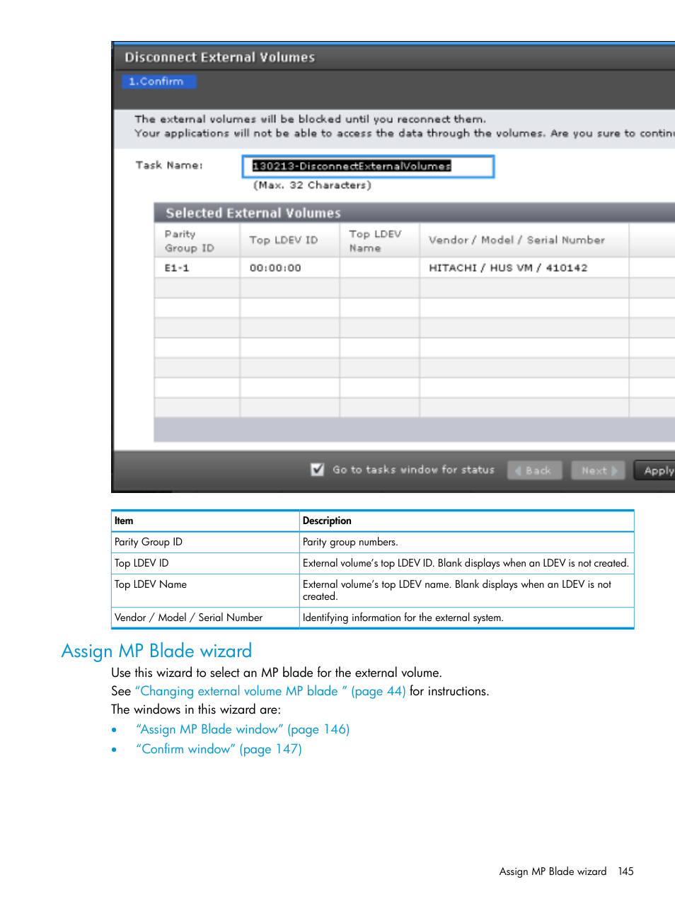Assign mp blade wizard | HP XP Racks User Manual | Page 145 / 152