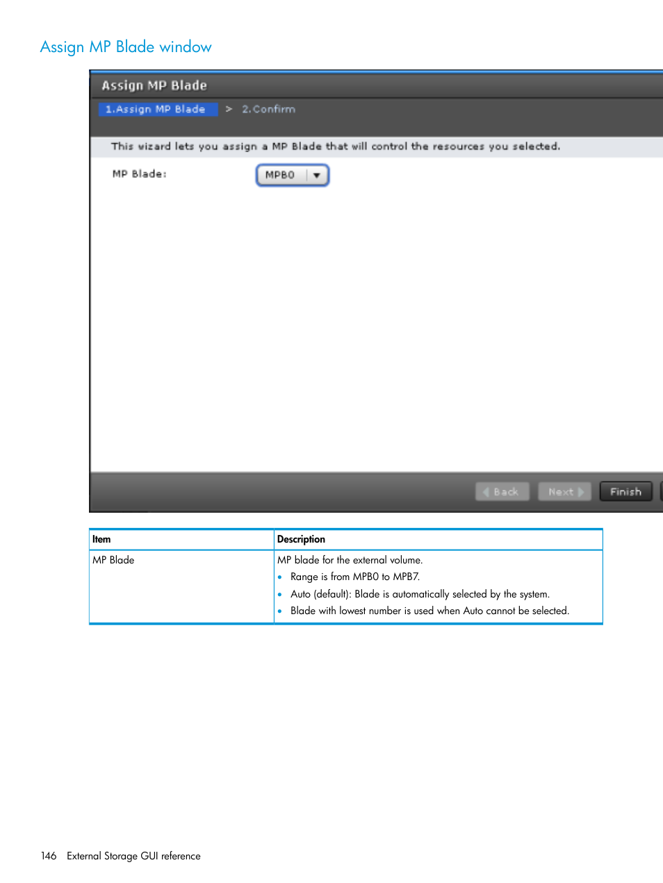 Assign mp blade window | HP XP Racks User Manual | Page 146 / 152