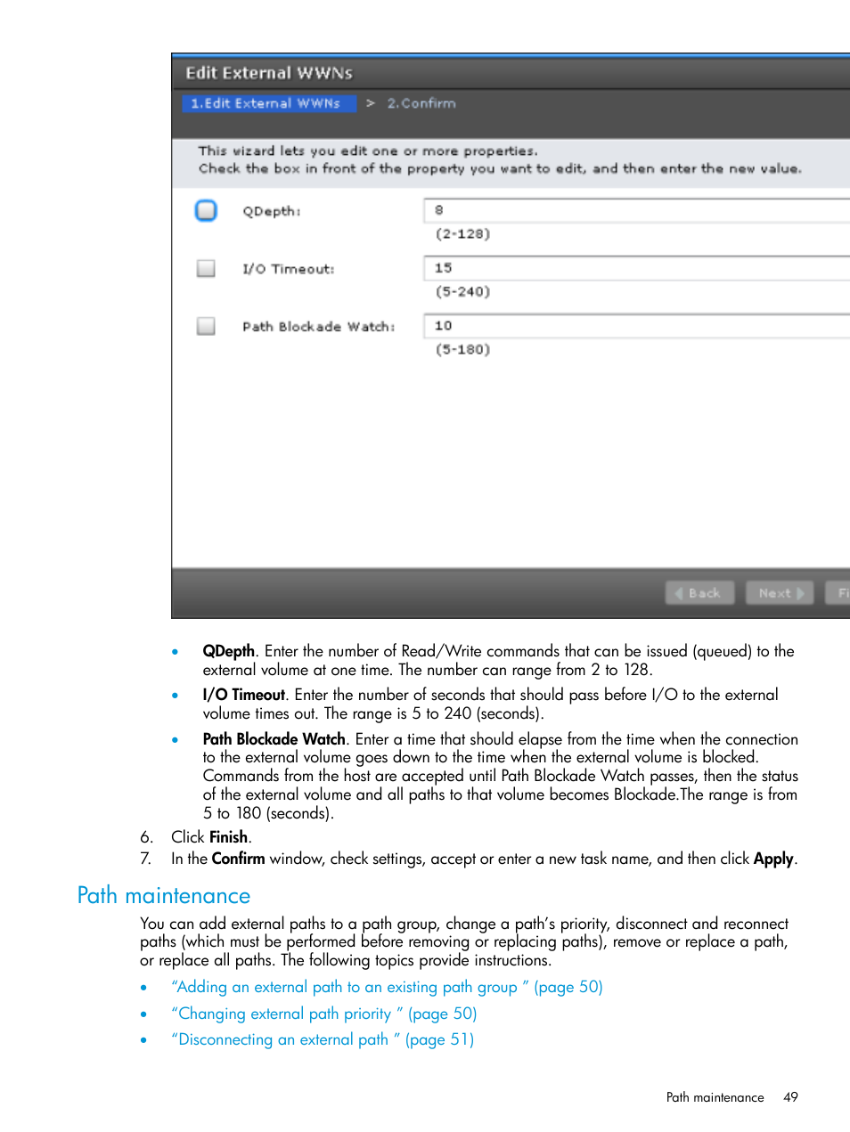 Path maintenance | HP XP Racks User Manual | Page 49 / 152