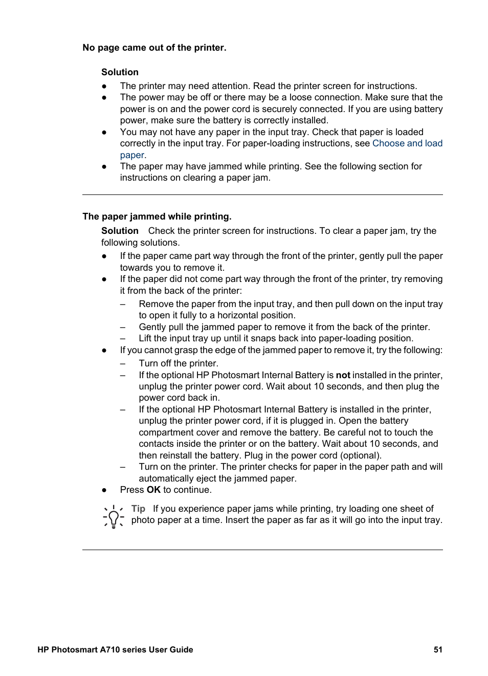 HP Photosmart A717 Compact Photo Printer User Manual | Page 54 / 80