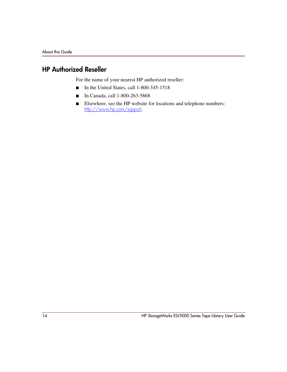 Hp authorized reseller | HP StorageWorks ESL9000 Tape Library User Manual | Page 14 / 142