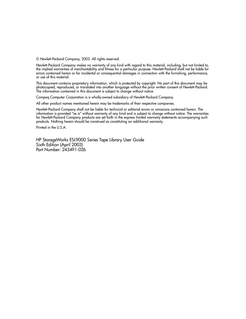 HP StorageWorks ESL9000 Tape Library User Manual | Page 2 / 142