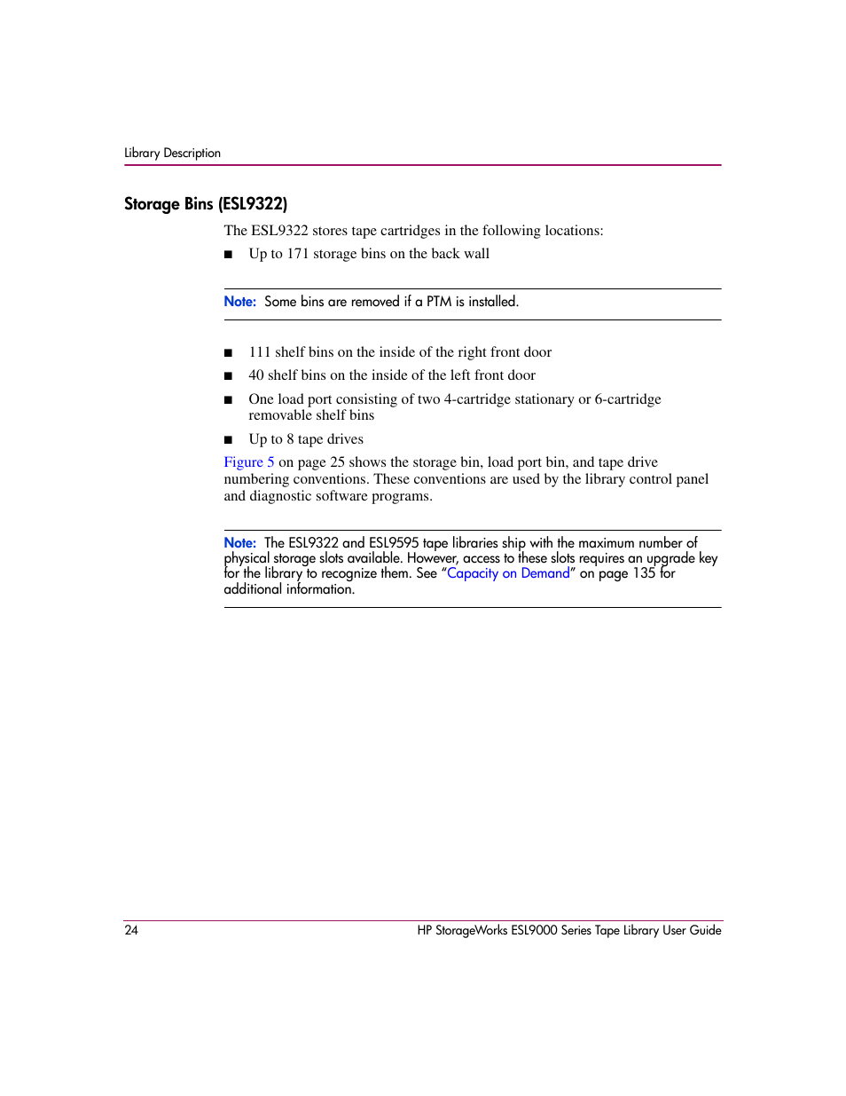 Storage bins (esl9322) | HP StorageWorks ESL9000 Tape Library User Manual | Page 24 / 142