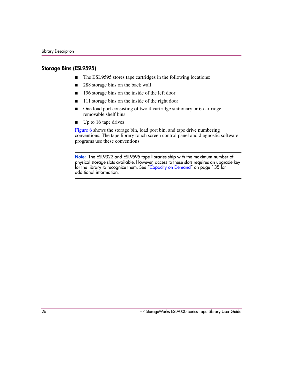 Storage bins (esl9595) | HP StorageWorks ESL9000 Tape Library User Manual | Page 26 / 142