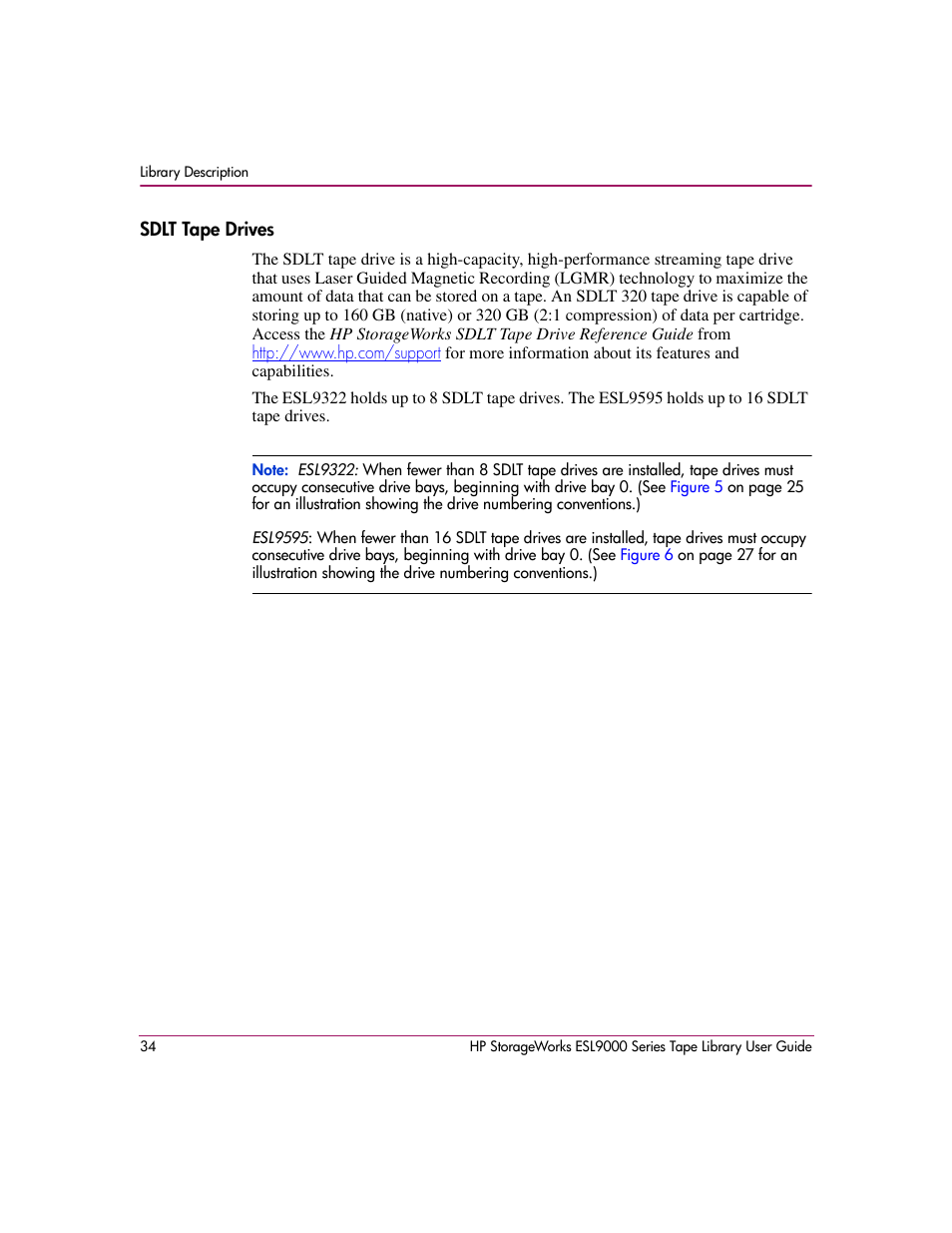 Sdlt tape drives | HP StorageWorks ESL9000 Tape Library User Manual | Page 34 / 142