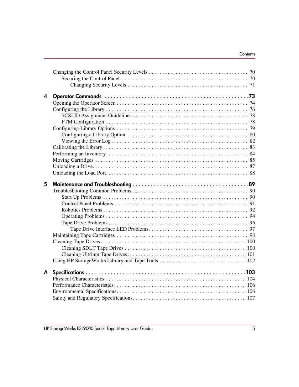 HP StorageWorks ESL9000 Tape Library User Manual | Page 5 / 142