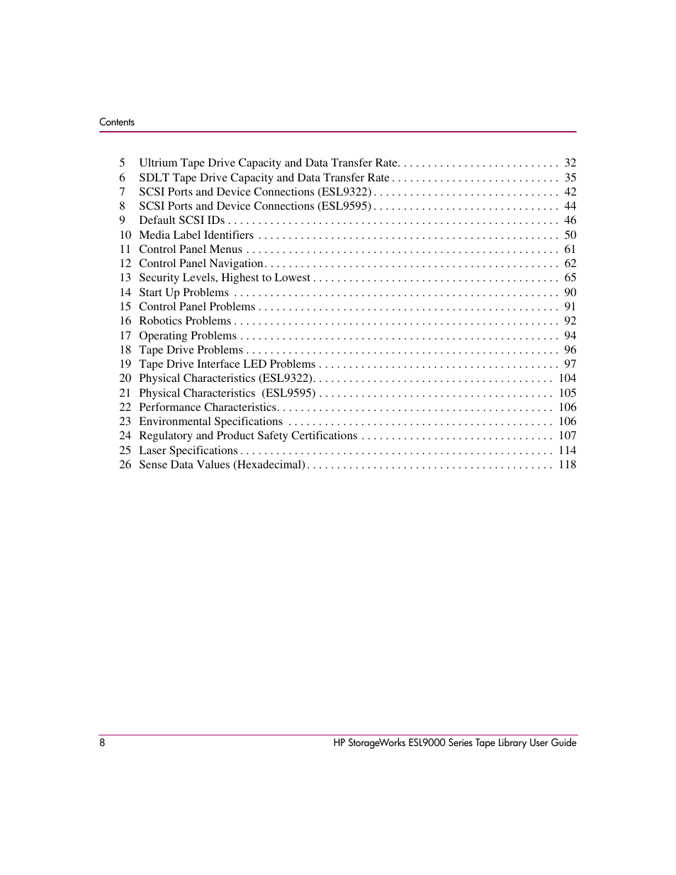 HP StorageWorks ESL9000 Tape Library User Manual | Page 8 / 142