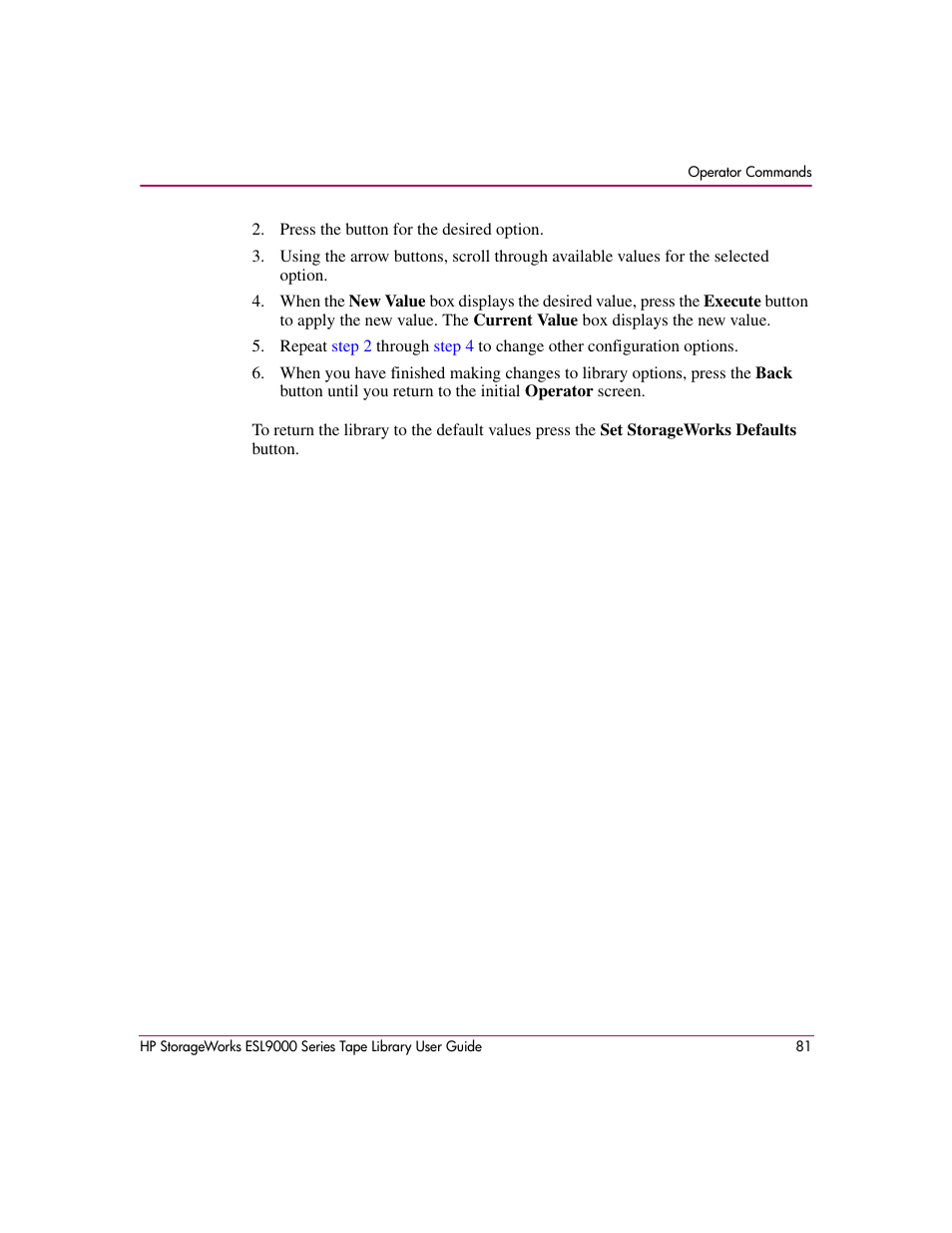 HP StorageWorks ESL9000 Tape Library User Manual | Page 81 / 142