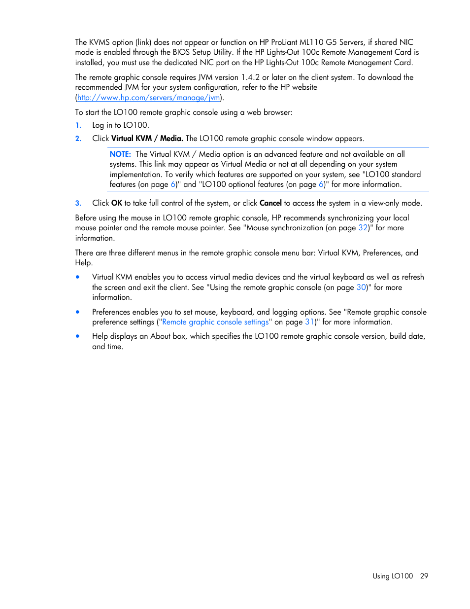 HP Lights-Out 100 Remote Management User Manual | Page 29 / 52