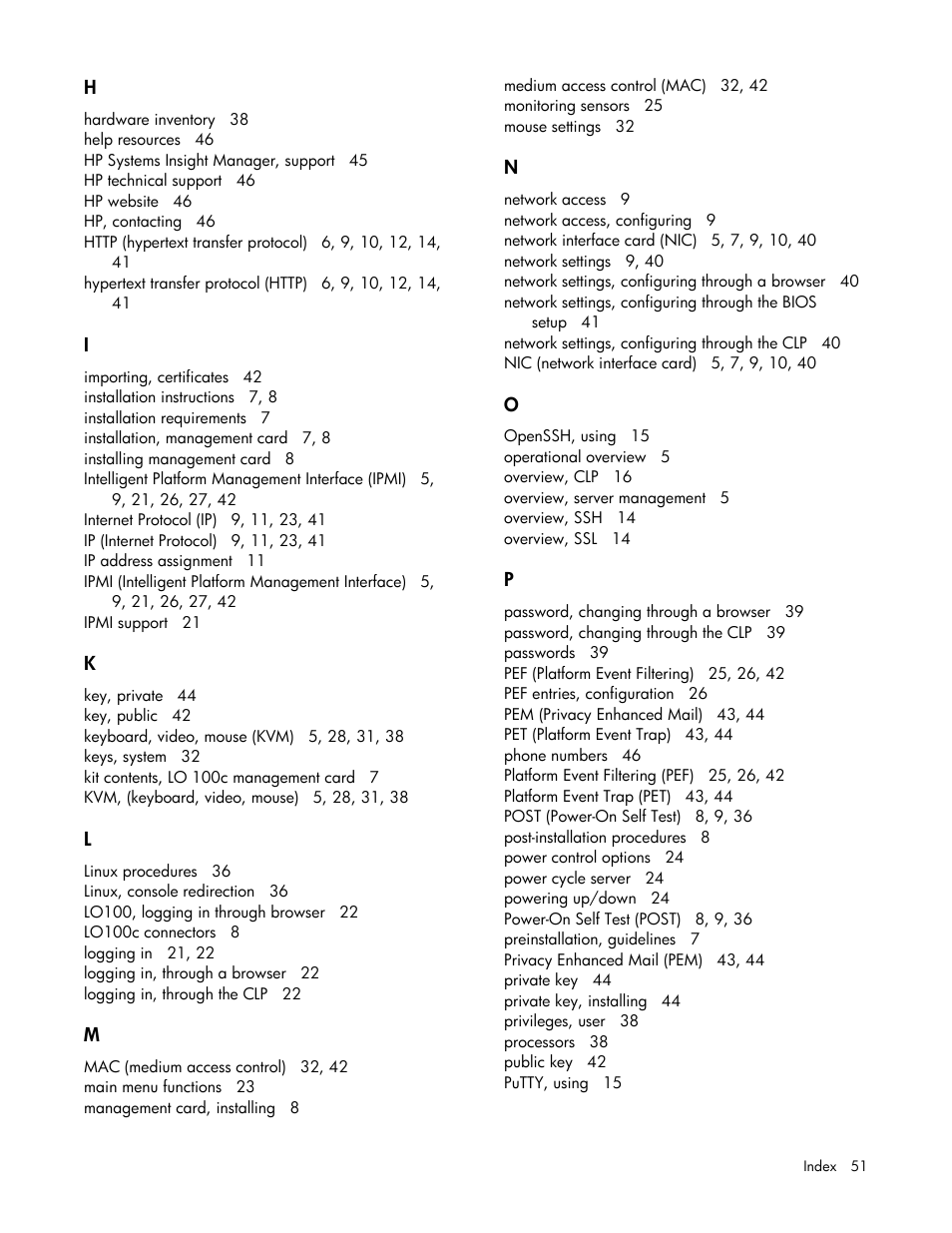 HP Lights-Out 100 Remote Management User Manual | Page 51 / 52