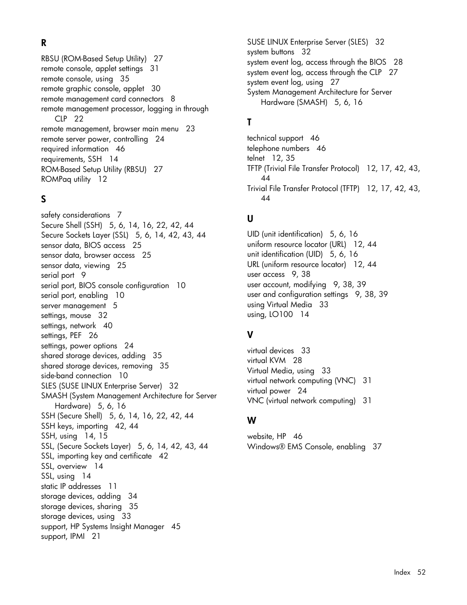 HP Lights-Out 100 Remote Management User Manual | Page 52 / 52