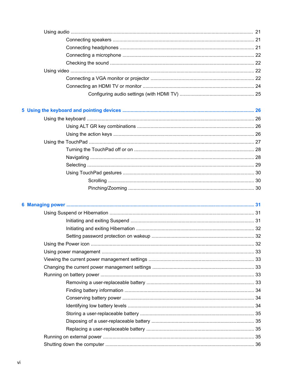 HP 655 Notebook-PC User Manual | Page 6 / 83