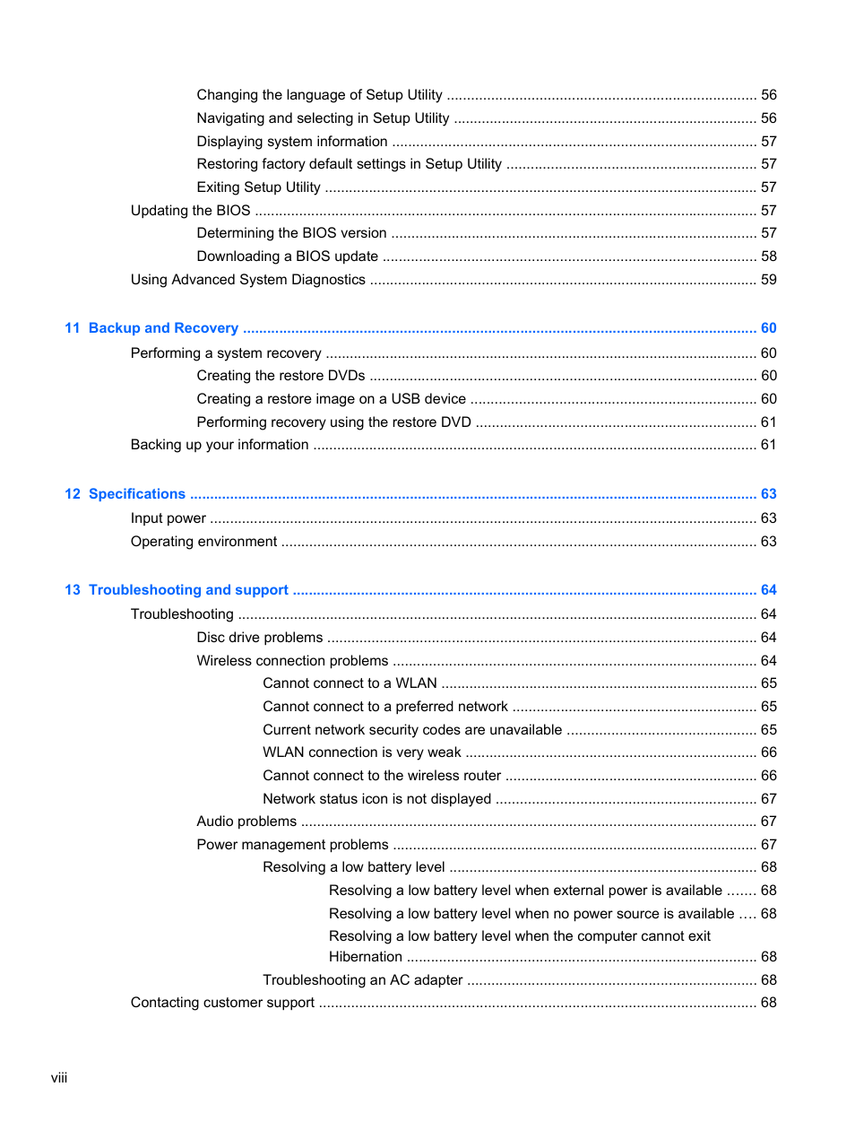 HP 655 Notebook-PC User Manual | Page 8 / 83