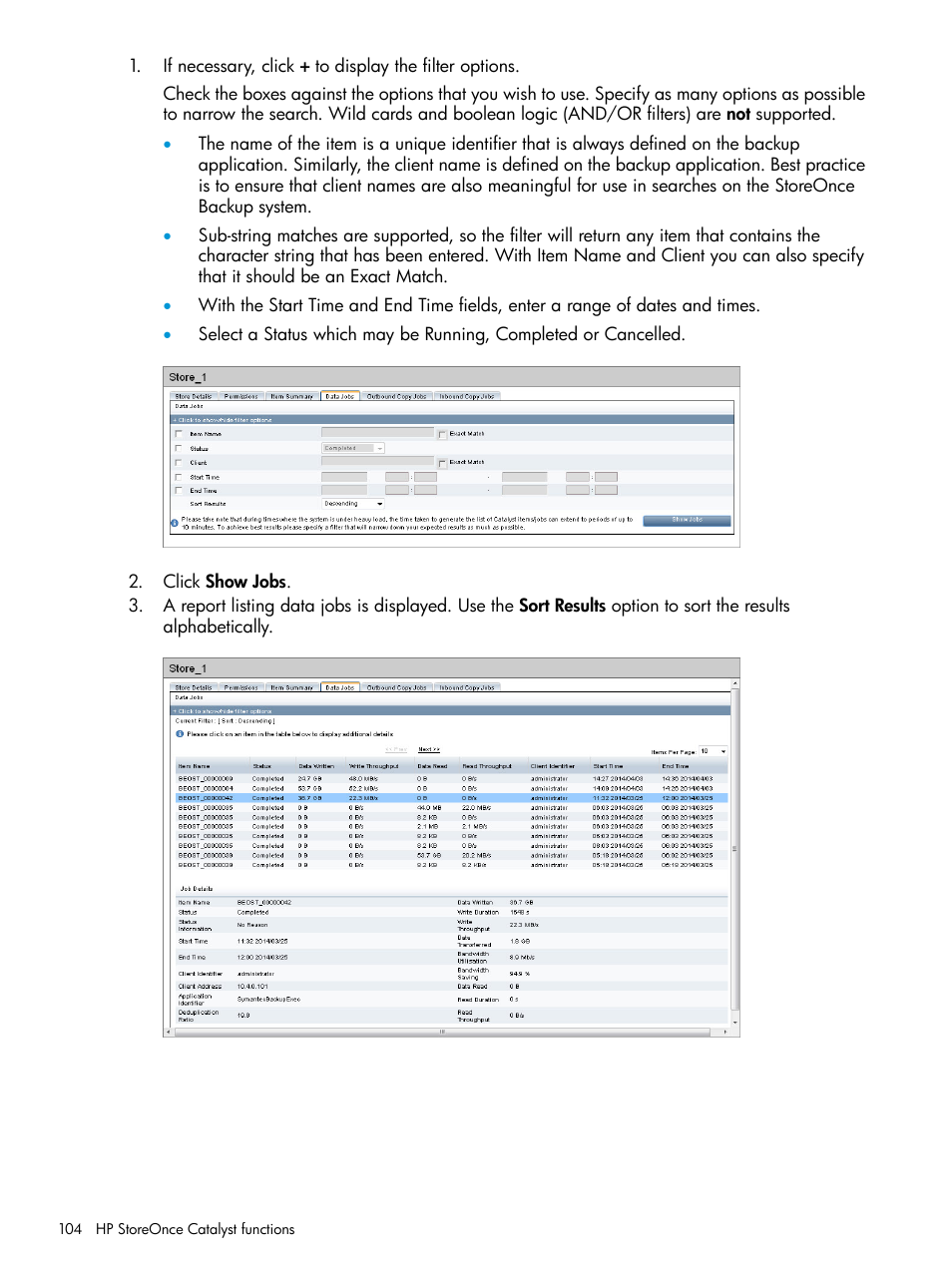 HP StoreOnce Backup User Manual | Page 104 / 204