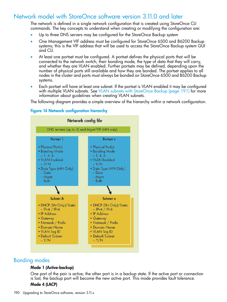Bonding modes | HP StoreOnce Backup User Manual | Page 190 / 204