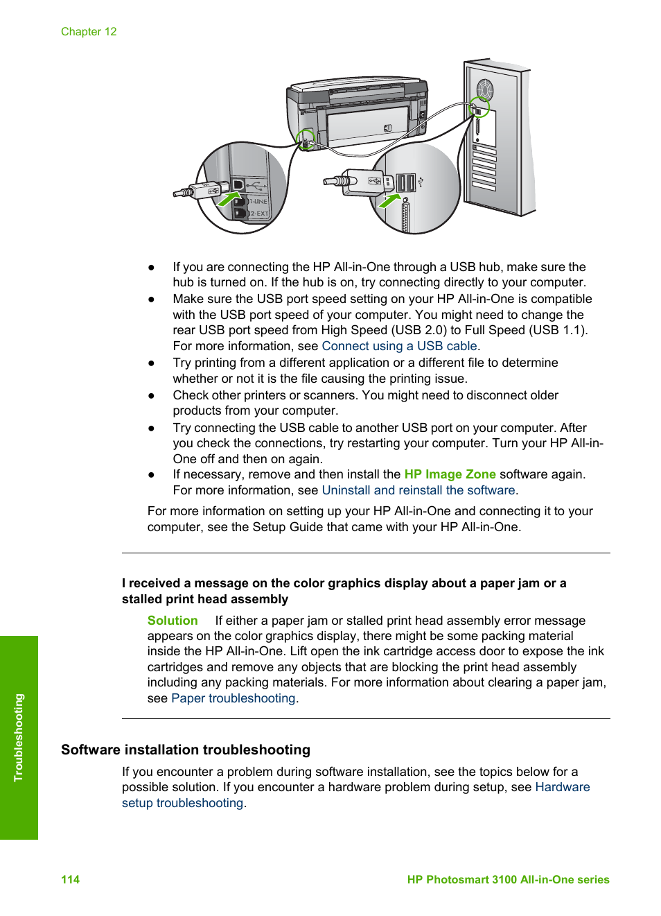 Software installation troubleshooting | HP Photosmart 3110 All-in-One Printer User Manual | Page 117 / 166