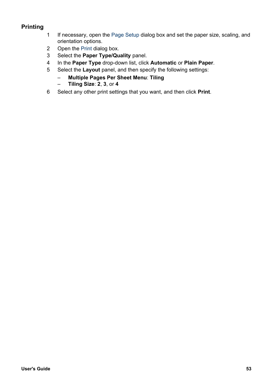 Printing | HP Deskjet 5740 Color Inkjet Printer User Manual | Page 55 / 104