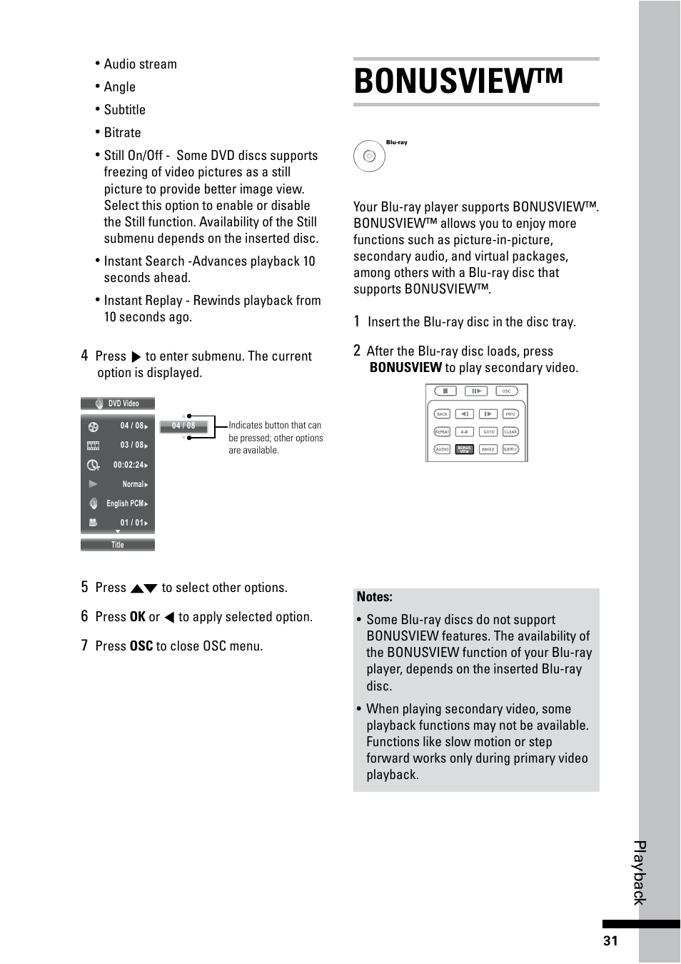 Bonusview | HP BD-2000 Blu-ray Disc Player User Manual | Page 31 / 66