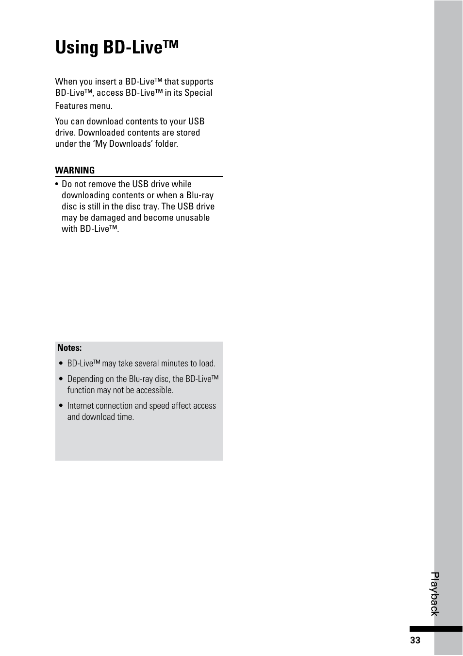Using bd-live | HP BD-2000 Blu-ray Disc Player User Manual | Page 33 / 66