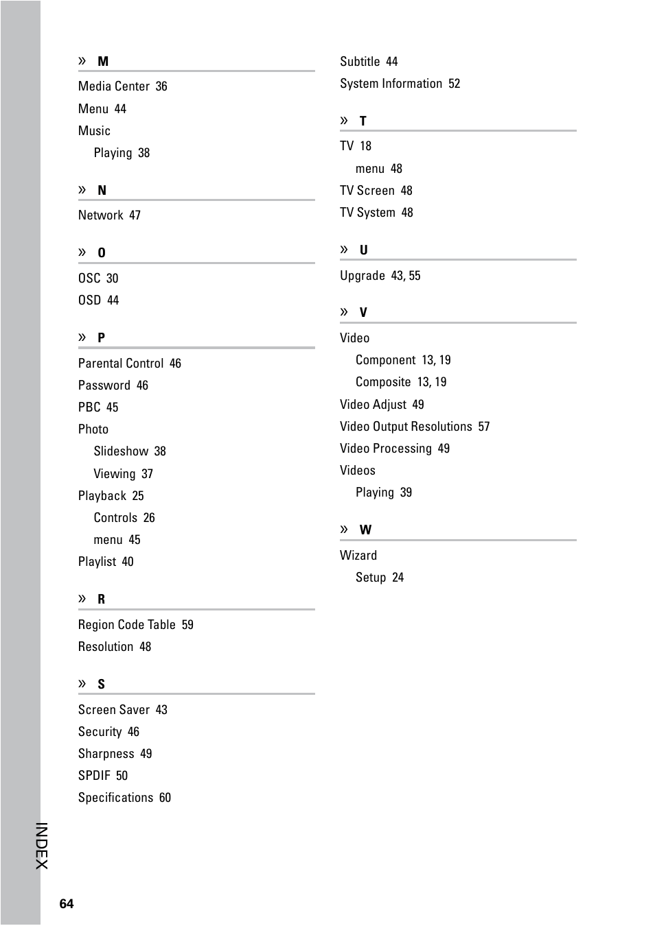 HP BD-2000 Blu-ray Disc Player User Manual | Page 64 / 66