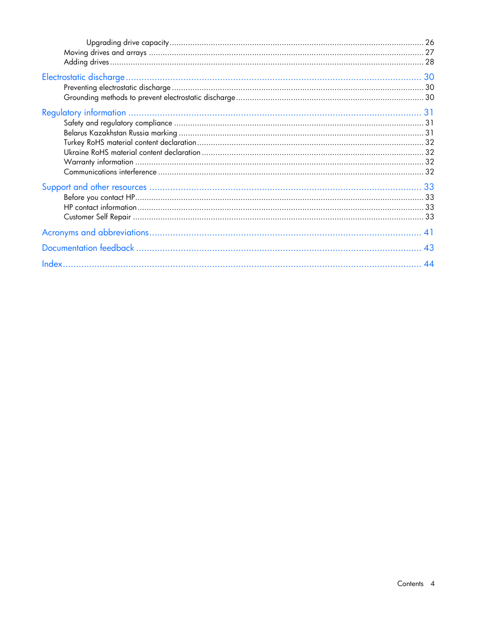 HP Smart Array P731m Controller User Manual | Page 4 / 45