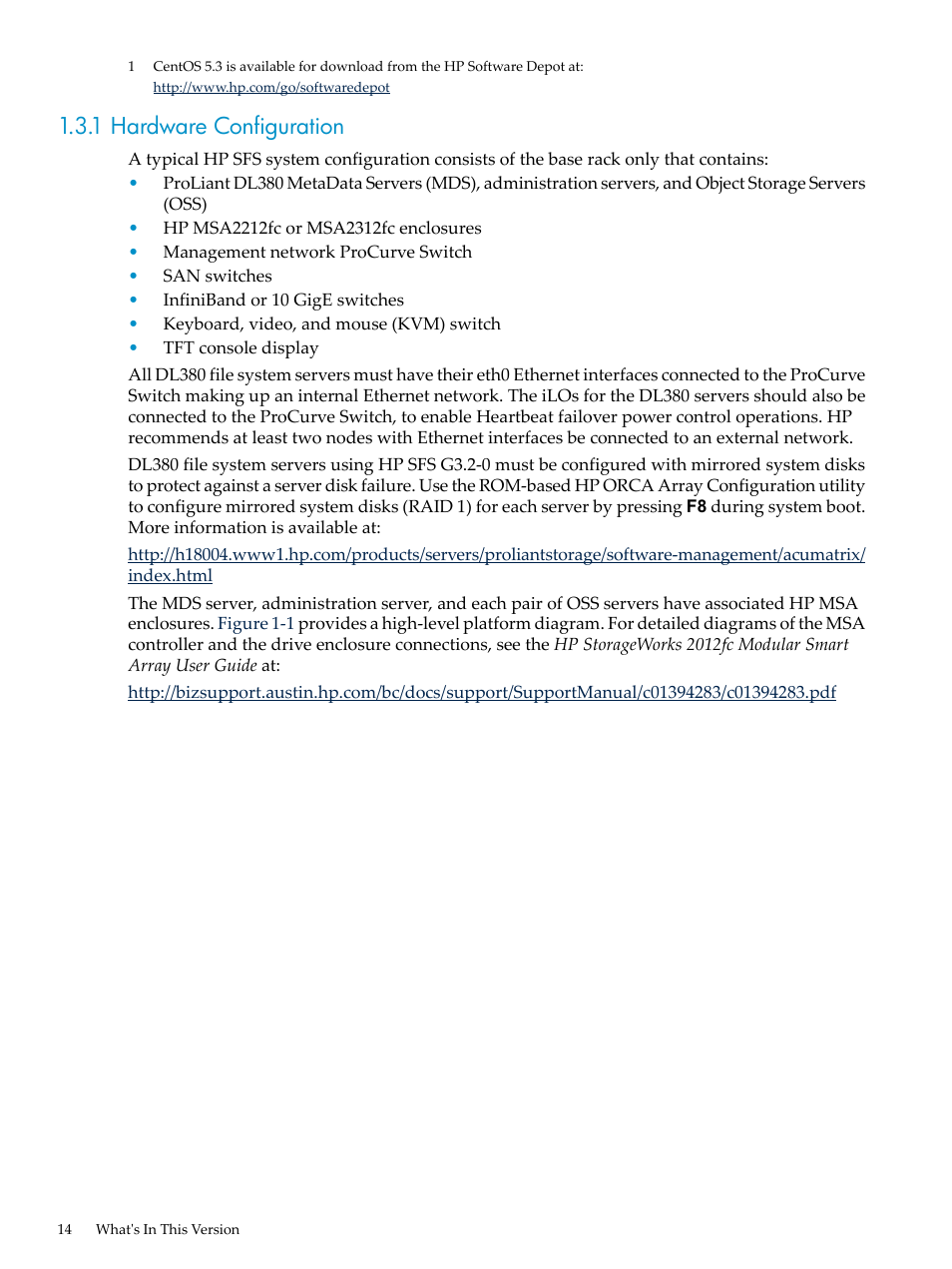 1 hardware configuration | HP StorageWorks Scalable File Share User Manual | Page 14 / 80