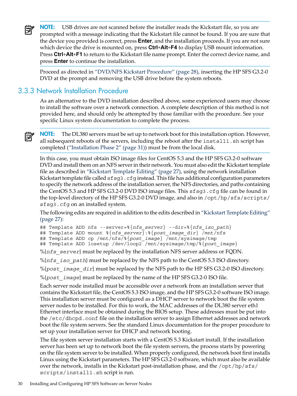 3 network installation procedure | HP StorageWorks Scalable File Share User Manual | Page 30 / 80