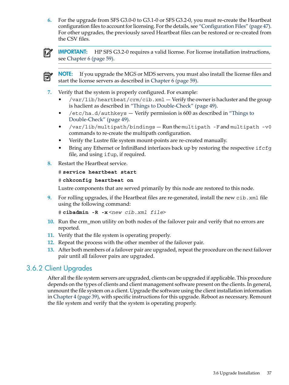 2 client upgrades | HP StorageWorks Scalable File Share User Manual | Page 37 / 80