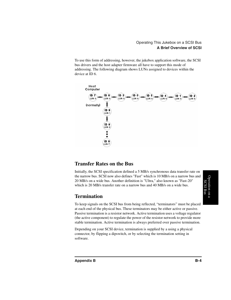 Graphic, Transfer rates on the bus, Termination | HP Optical Jukeboxes User Manual | Page 85 / 112