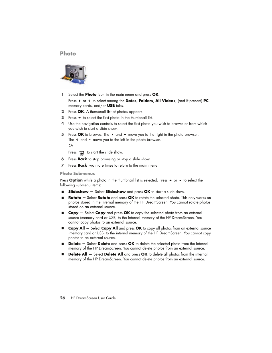 Photo | HP DreamScreen 130 Wireless Connected Screen User Manual | Page 32 / 58