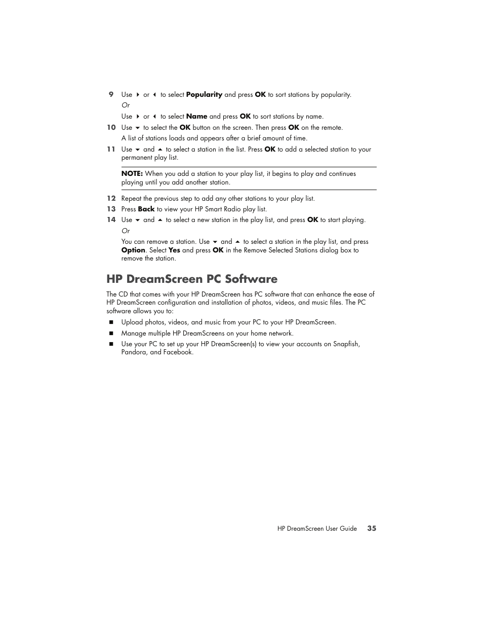 Hp dreamscreen pc software | HP DreamScreen 130 Wireless Connected Screen User Manual | Page 41 / 58