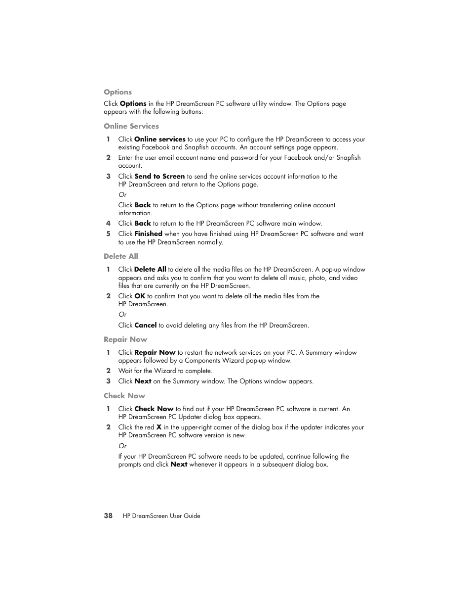 HP DreamScreen 130 Wireless Connected Screen User Manual | Page 44 / 58