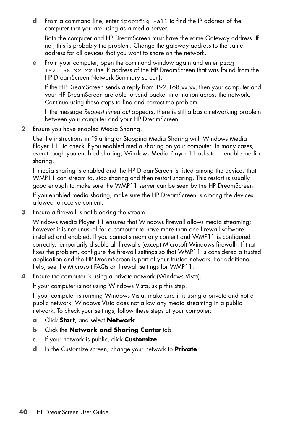 HP DreamScreen 130 Wireless Connected Screen User Manual | Page 46 / 58
