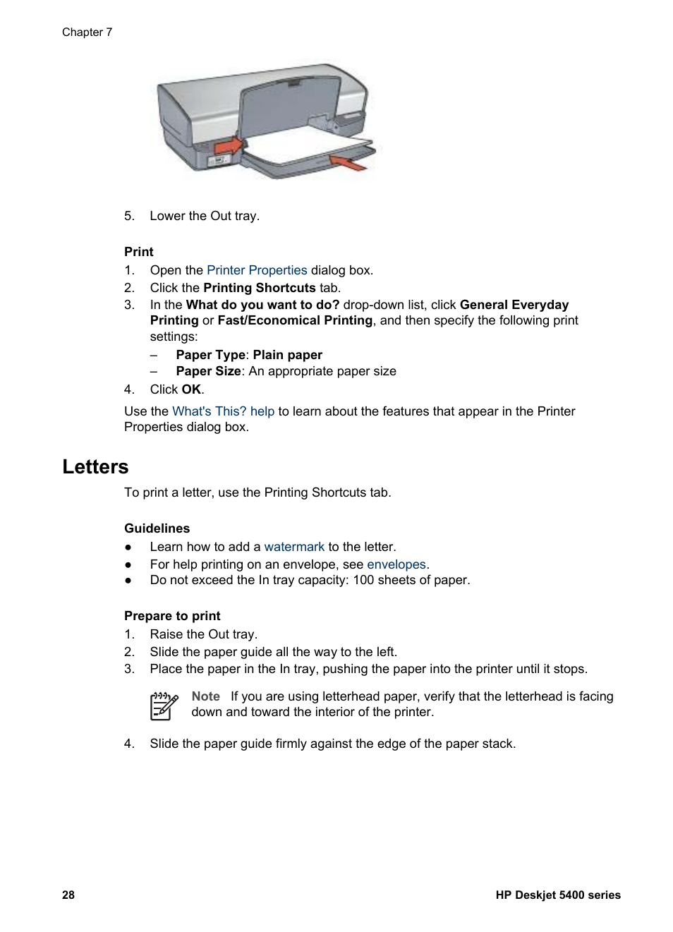 Letters | HP Deskjet 5440 Photo Printer User Manual | Page 30 / 94