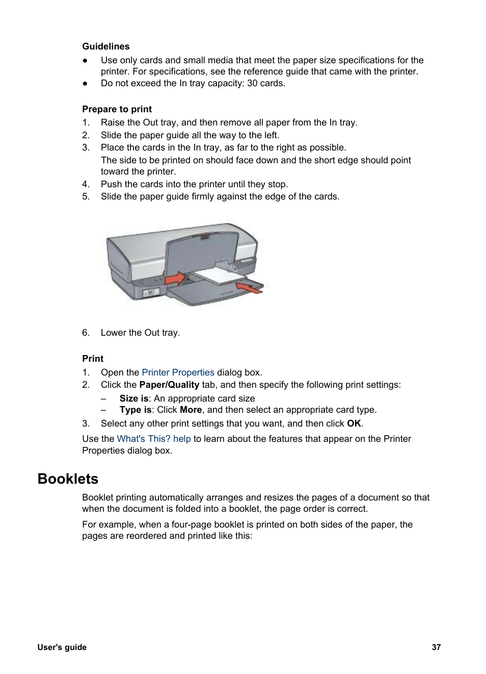 Booklets | HP Deskjet 5440 Photo Printer User Manual | Page 39 / 94