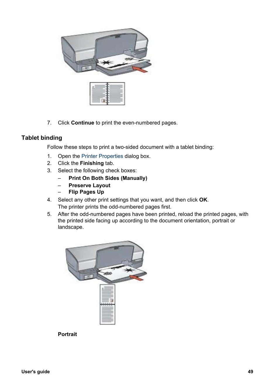 Tablet binding | HP Deskjet 5440 Photo Printer User Manual | Page 51 / 94