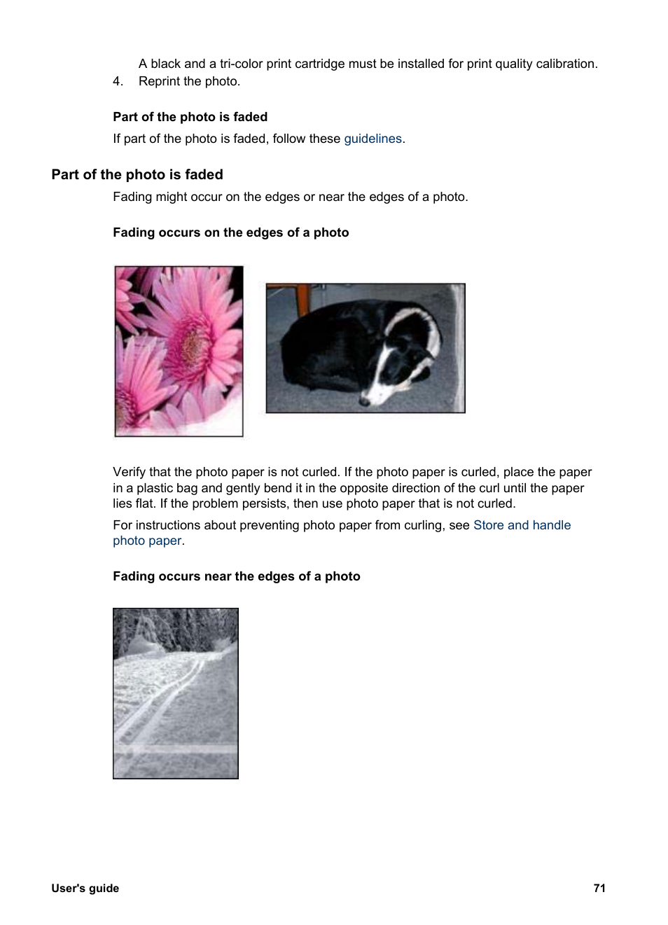 Part of the photo is faded | HP Deskjet 5440 Photo Printer User Manual | Page 73 / 94