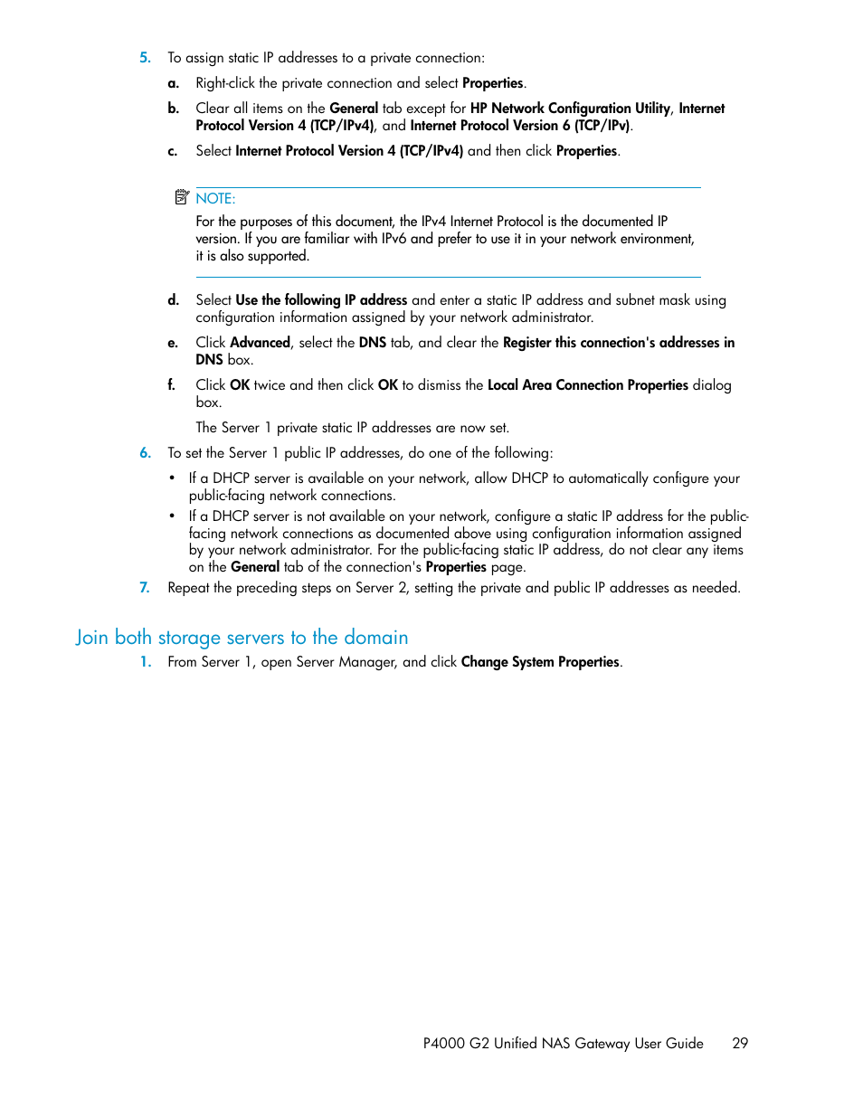 Join both storage servers to the domain | HP StoreVirtual 4000 Storage User Manual | Page 29 / 128