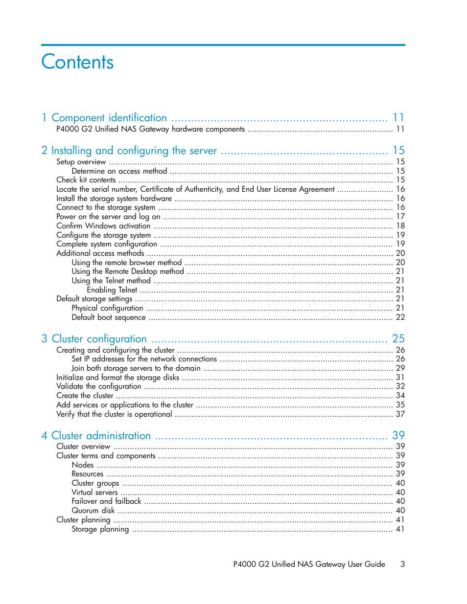 HP StoreVirtual 4000 Storage User Manual | Page 3 / 128