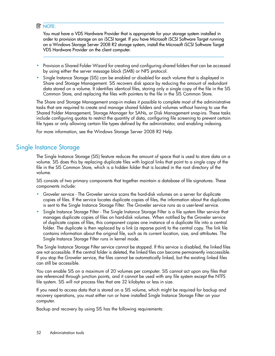 Single instance storage | HP StoreVirtual 4000 Storage User Manual | Page 52 / 128