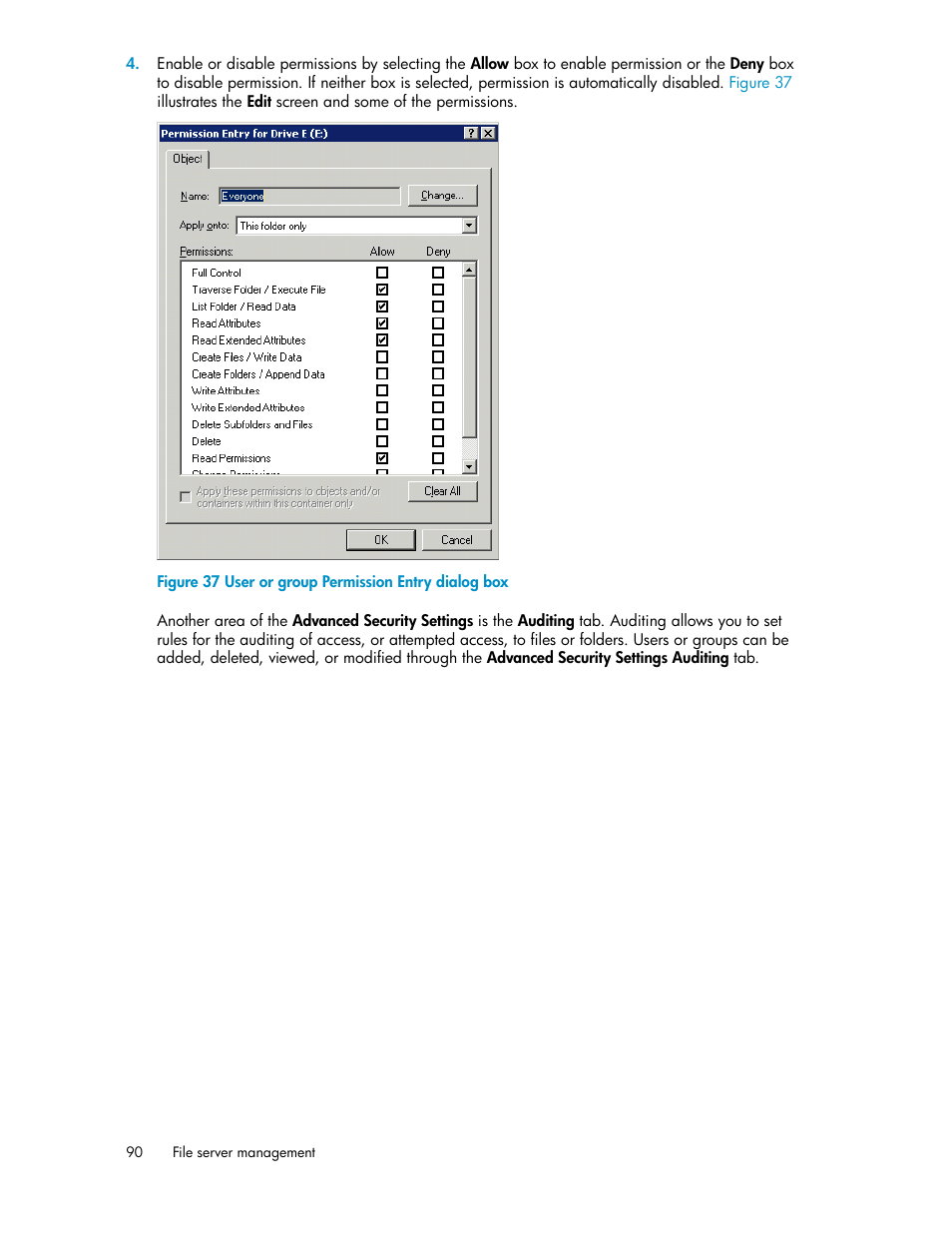 User or group permission entry dialog box | HP StoreVirtual 4000 Storage User Manual | Page 90 / 128
