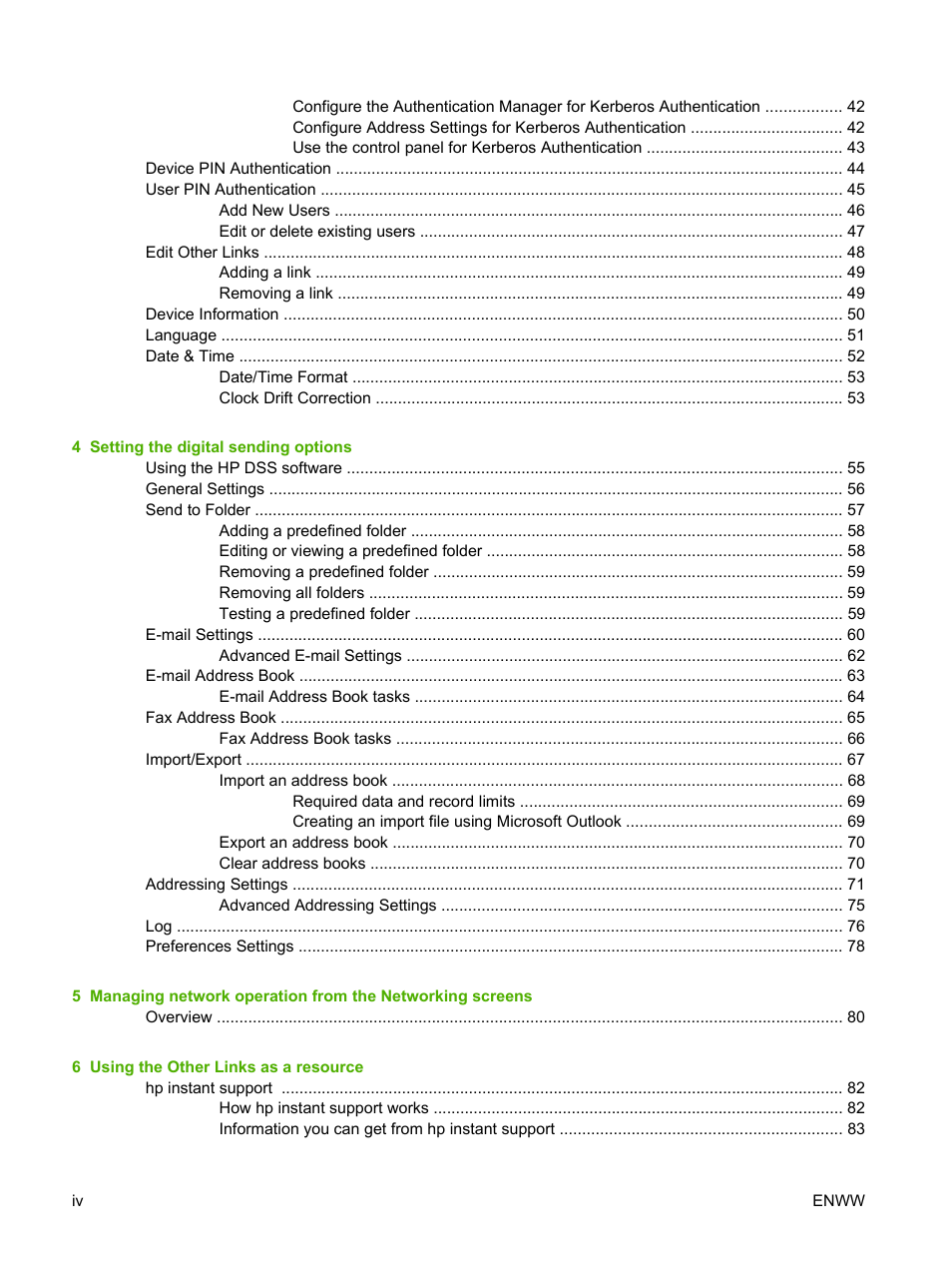 HP 9250c Digital-Sender User Manual | Page 6 / 98