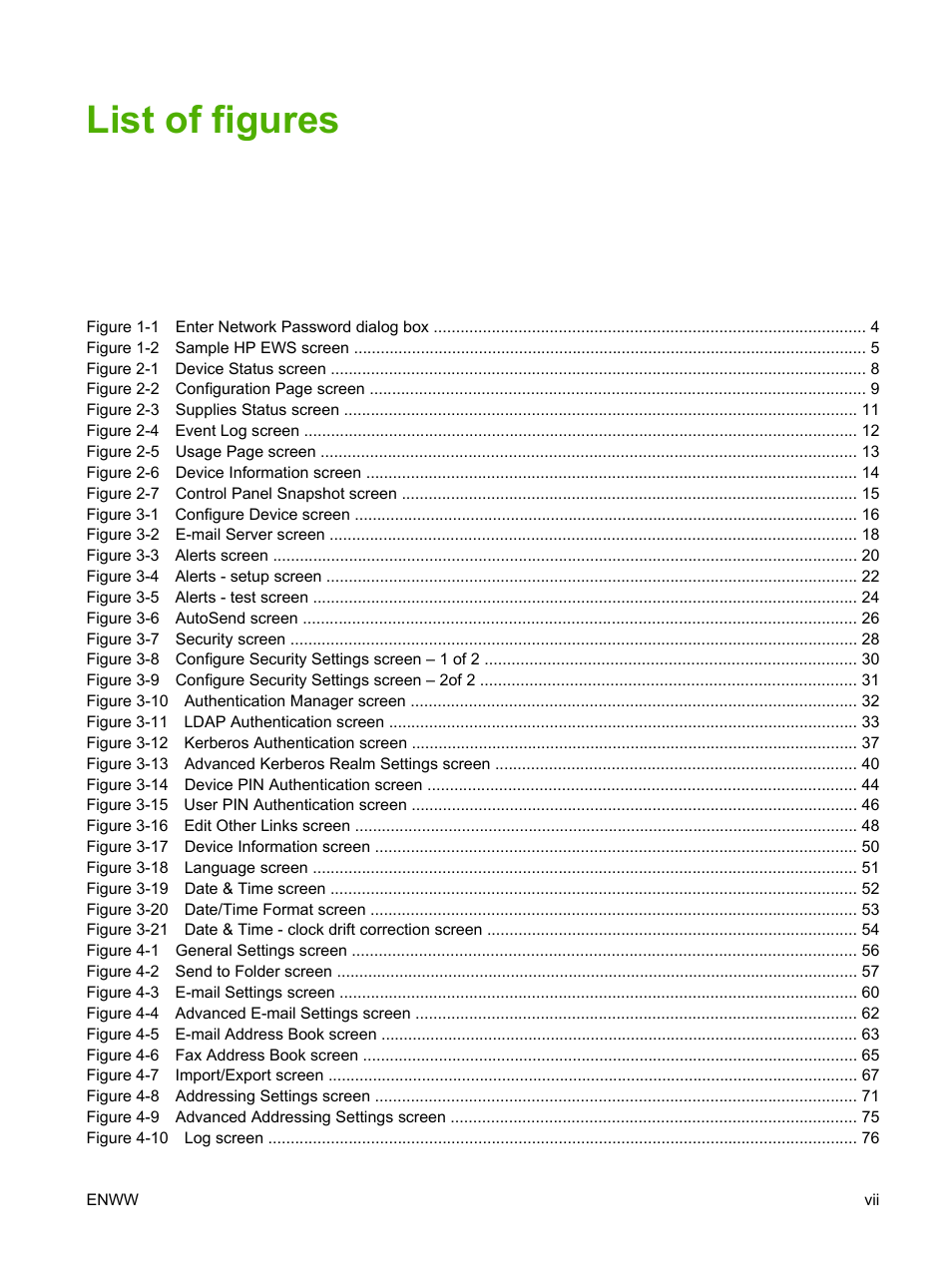 List of figures | HP 9250c Digital-Sender User Manual | Page 9 / 98