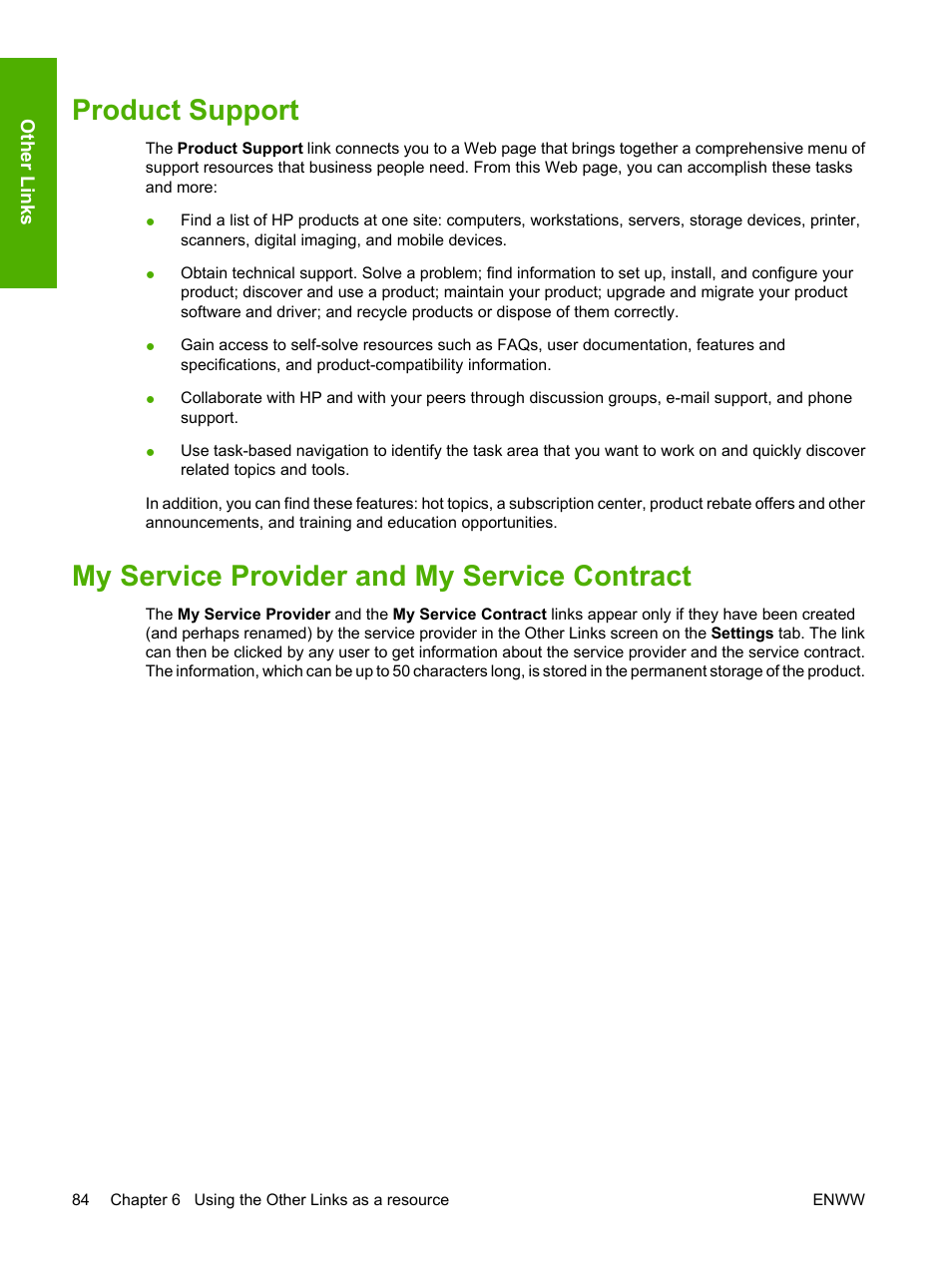 Product support, My service provider and my service contract, My service provider and my | Service contract | HP 9250c Digital-Sender User Manual | Page 94 / 98