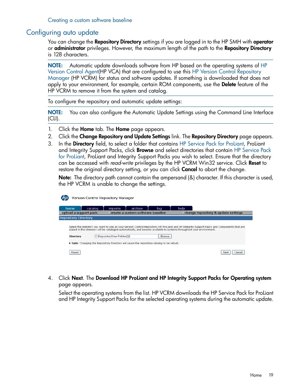 Configuring auto update | HP Insight Foundation Software for ProLiant User Manual | Page 19 / 53