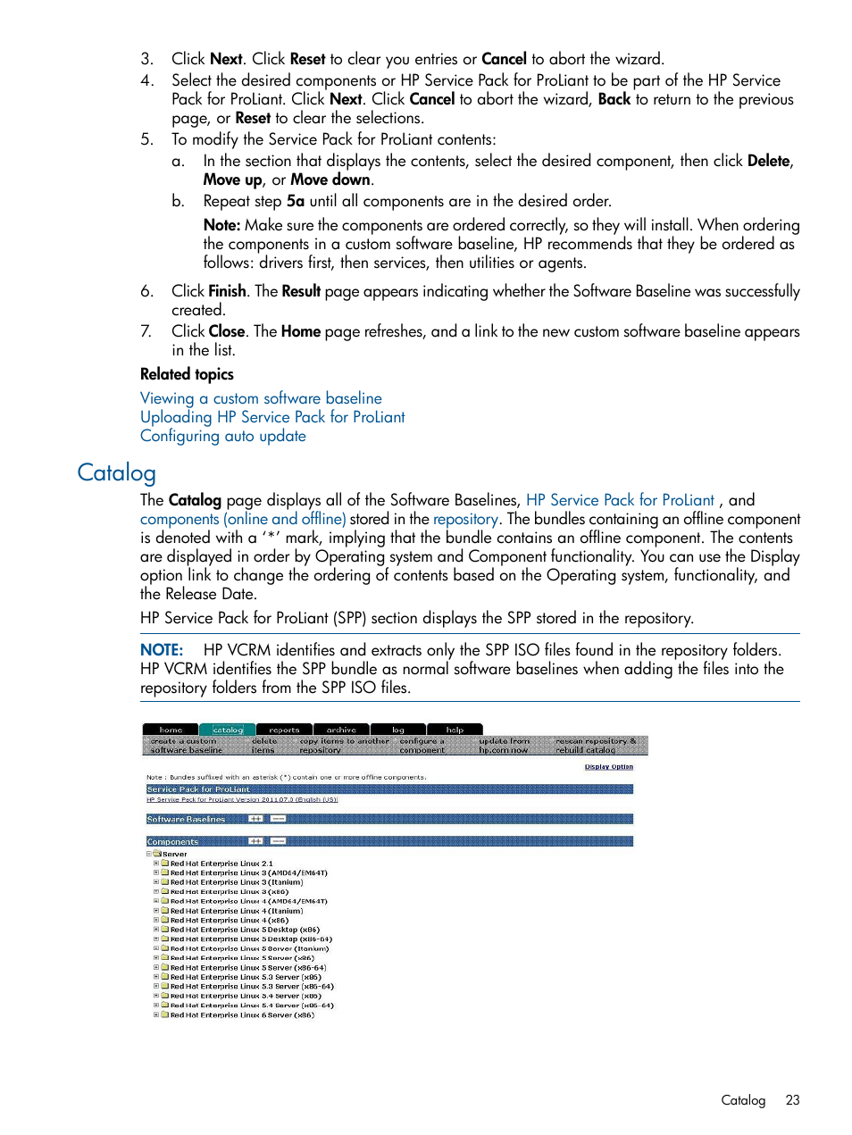 Catalog | HP Insight Foundation Software for ProLiant User Manual | Page 23 / 53