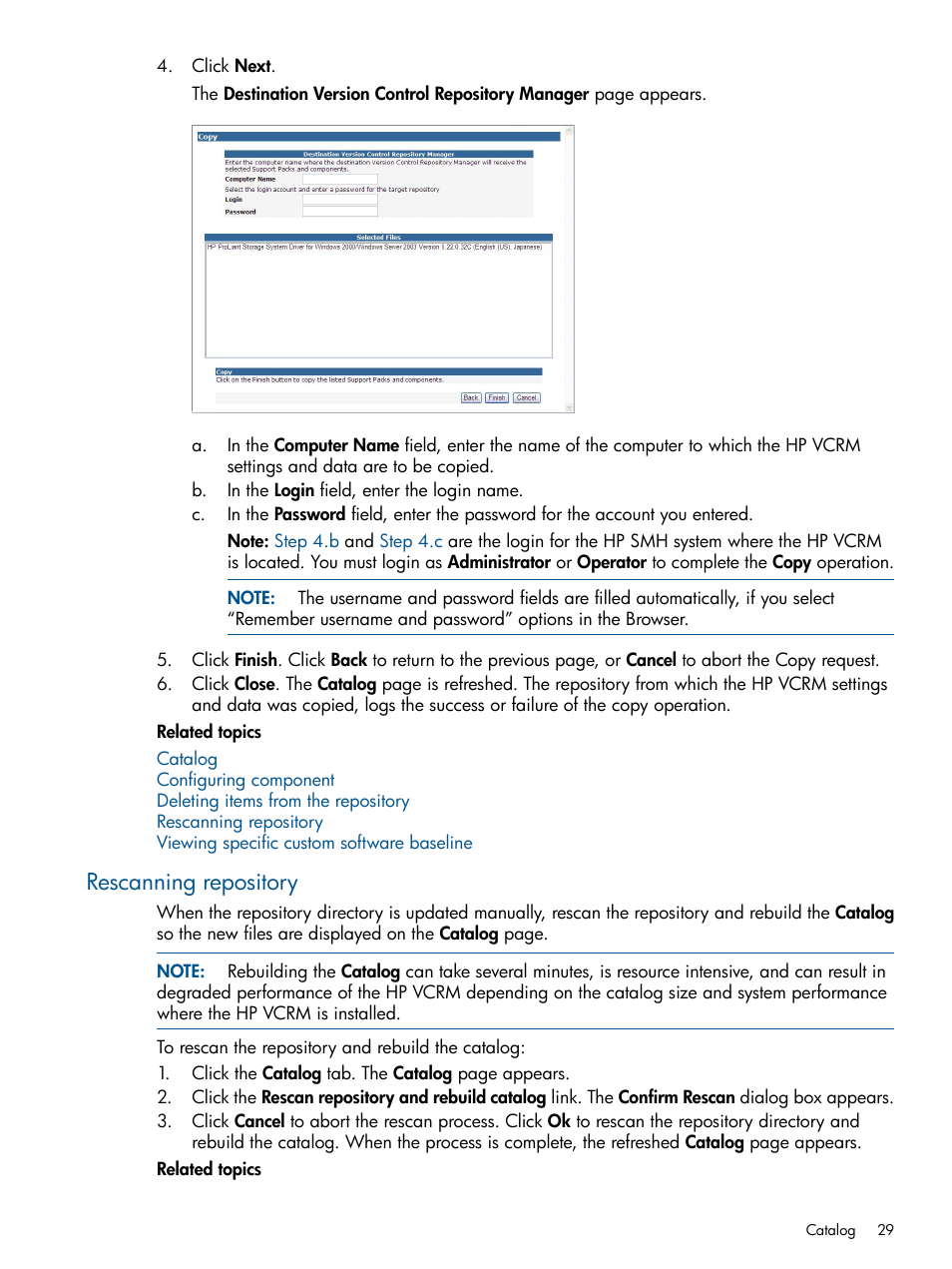 Rescanning repository | HP Insight Foundation Software for ProLiant User Manual | Page 29 / 53