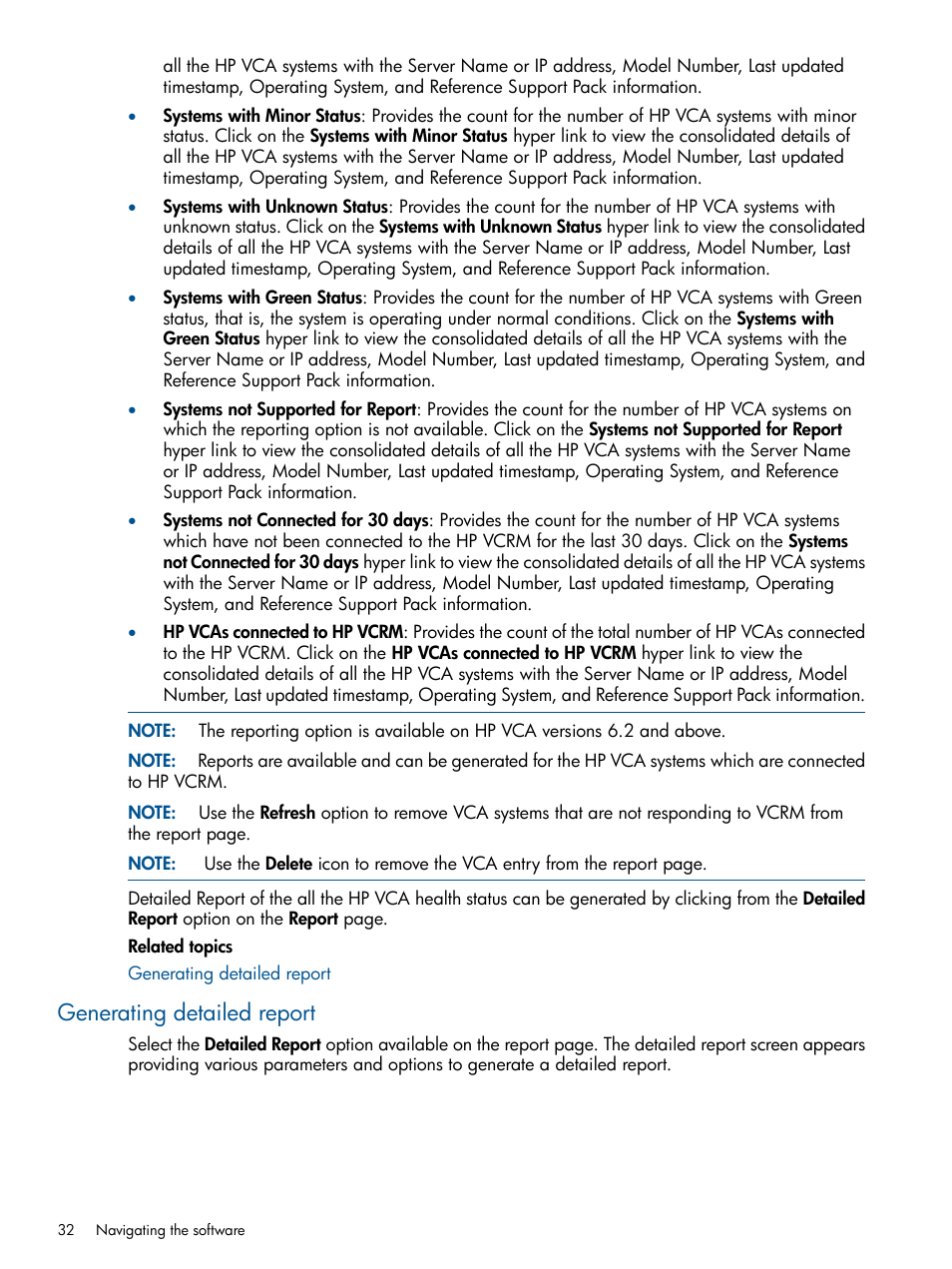 Generating detailed report | HP Insight Foundation Software for ProLiant User Manual | Page 32 / 53